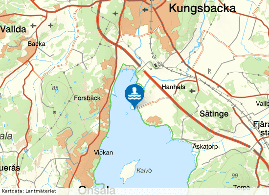 Hanhals holme på kartan