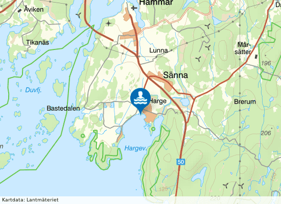 Hargebaden, Vättern på kartan