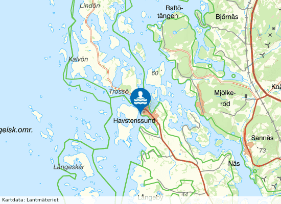 Havstenssund på kartan