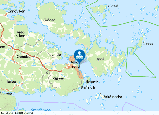 Arkösund, Badholmarna på kartan