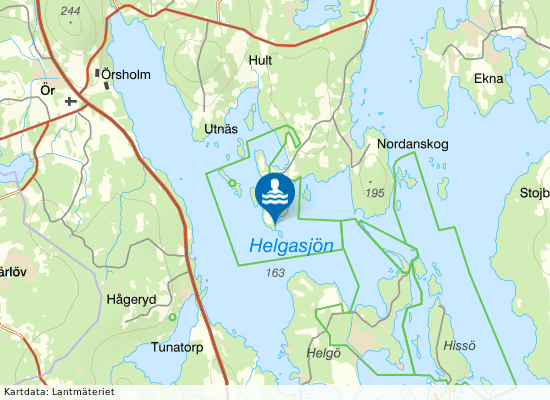 Helgasjön, Skälsnäs på kartan
