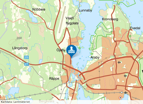 Helgasjön, Öjaby på kartan