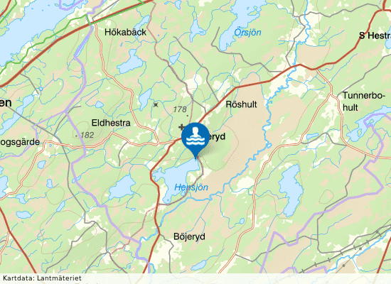 Hensjön på kartan