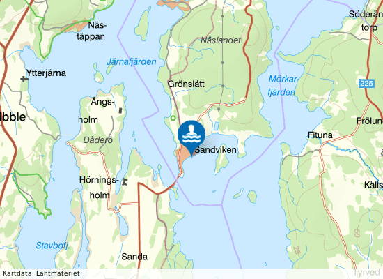 Himmerfjärden, Sandviken på kartan