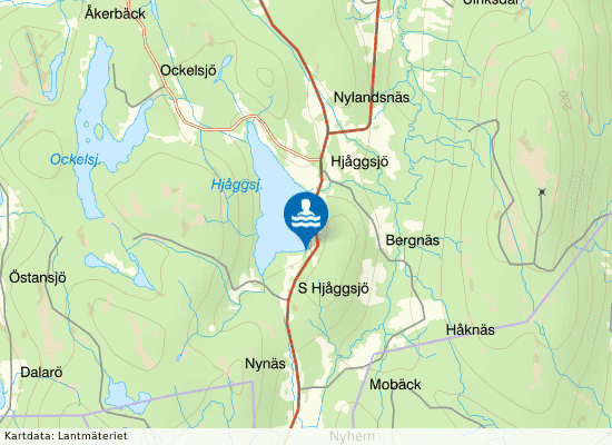 Hjåggsjöns badplats på kartan
