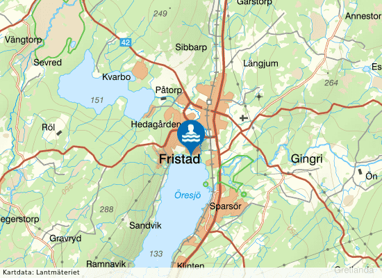 Asklanda badplats, Öresjö på kartan