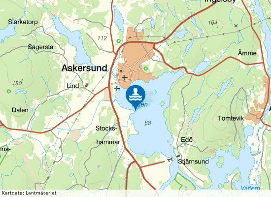 Husabergsudde, Alsen på kartan