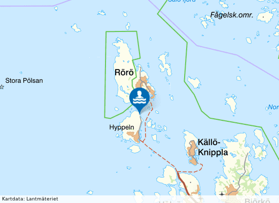 Hyppeln, Sandtången på kartan