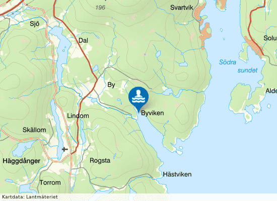 Häggdånger, Byvikens badplats på kartan