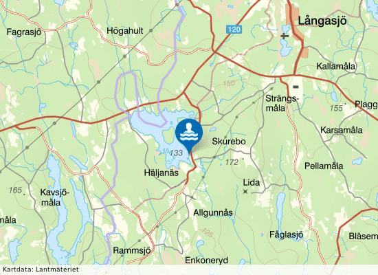 Häljanäs badplats på kartan