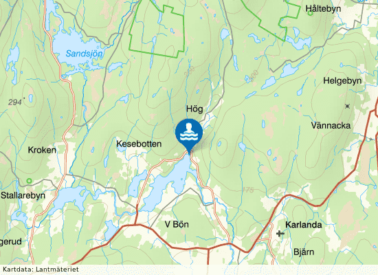 Högsjön på kartan
