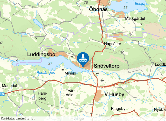 Asplången, Snöveltorp på kartan