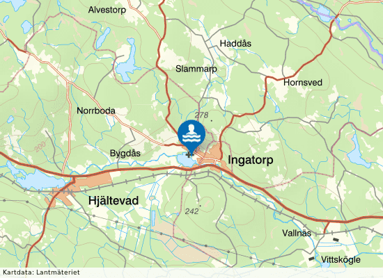 Ingatorpssjön på kartan