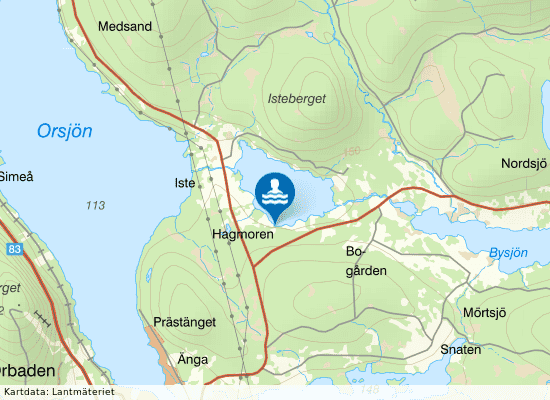 Istesjön på kartan