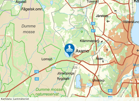 Axamobadet på kartan