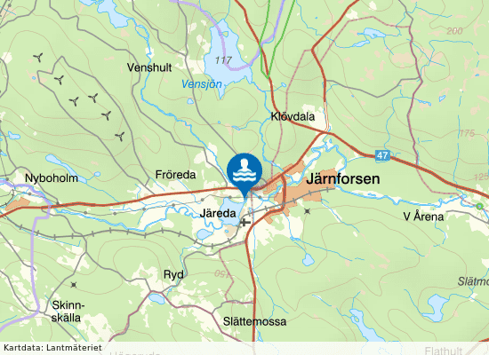 Järnsjön, Järnforsen på kartan