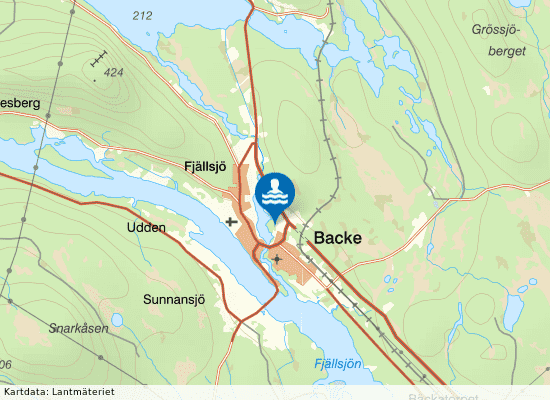 Backe badplats på kartan