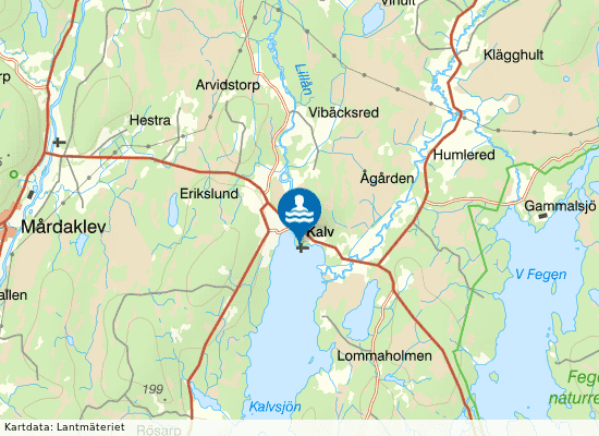 Kalvsjön på kartan