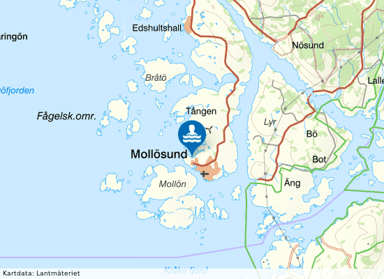 Kattevik, Mollösunds badplats på kartan