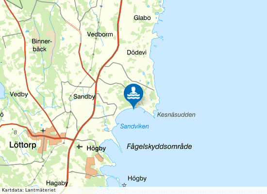 Kesnäsviken på kartan