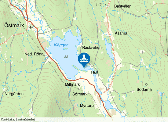 Kläggen Hultsand på kartan