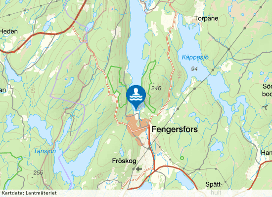 Knarrbysjöns badplats på kartan