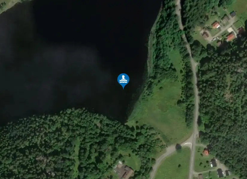 Kuserudssjön, Rådanefors badpl från satellit