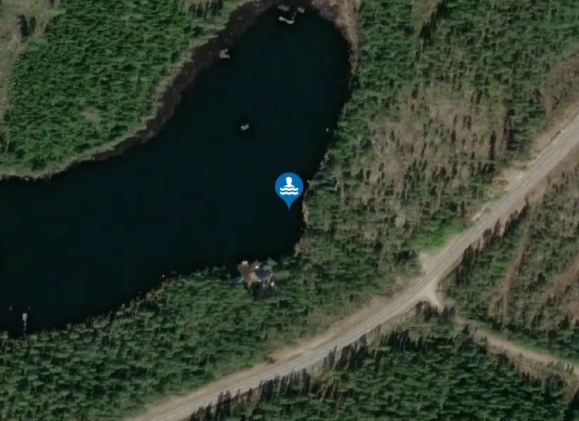 Kärrbacken, Sånghussjön,Färila från satellit