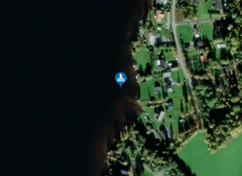 Lomsjöns bad från satellit