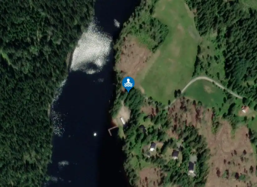 Långelidtjärns badplats från satellit