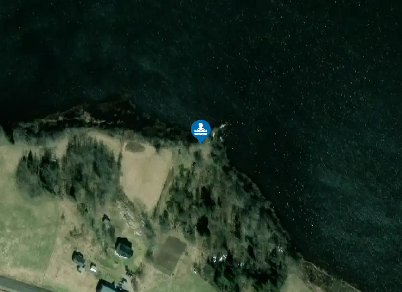 Långsjön, Brånsvikens badplats från satellit