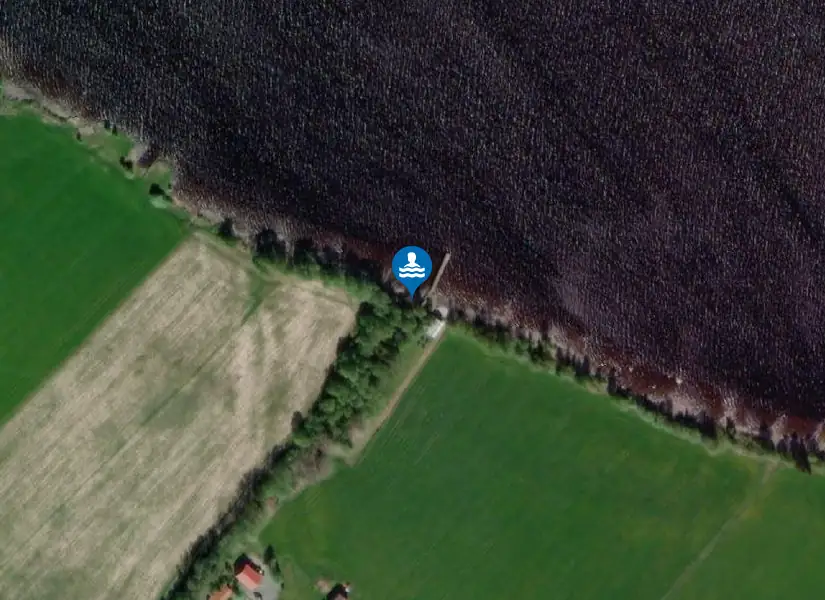 Låsböle badplats, lillsjön från satellit