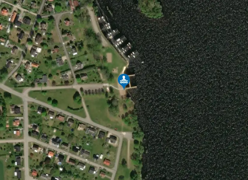 Läen, Lessebo badplats från satellit