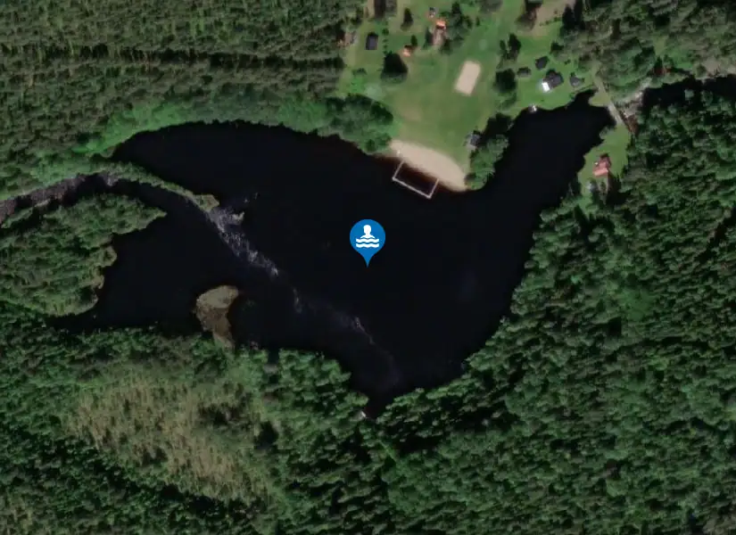 Masugnsdammen i Åmot från satellit