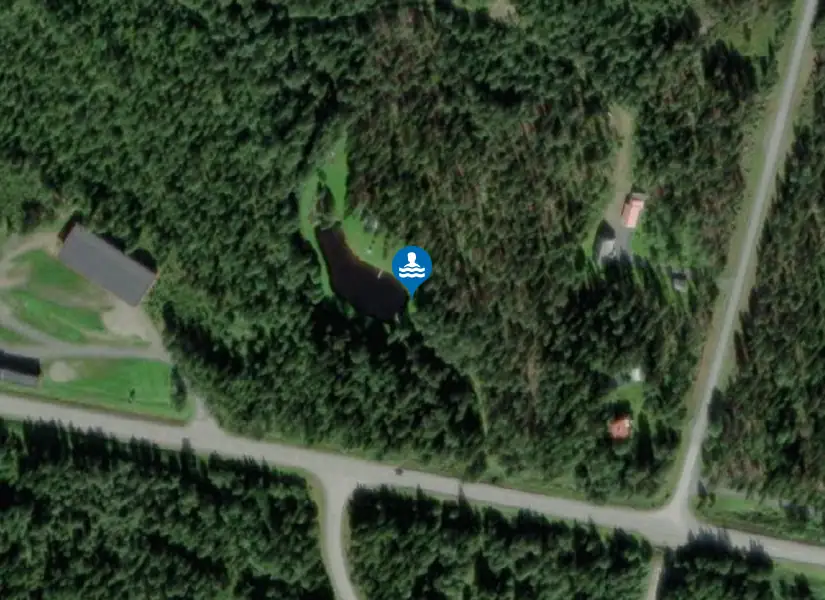 Mattmars badplats från satellit