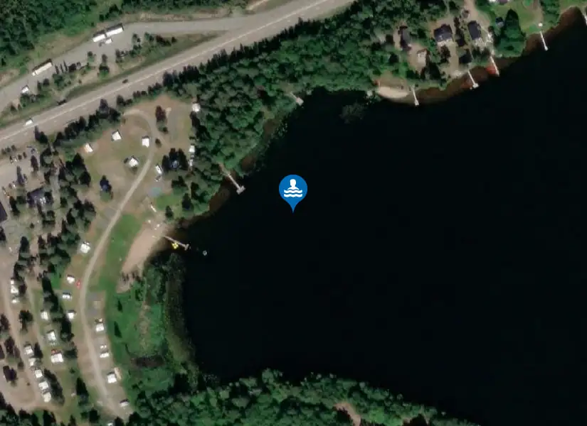 Mosjöns badplats från satellit