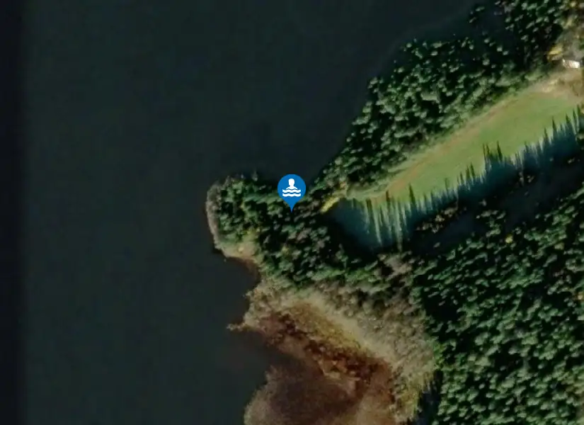 Myckelgensjö badplats från satellit