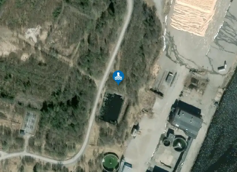Mörtsjön, Utansjö badplats från satellit