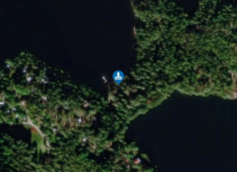 Nedre Glottern Gransjönäsbadet från satellit