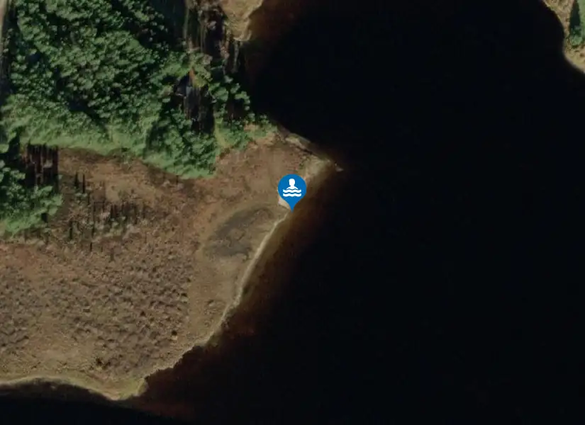 Nordomsjöns badplats från satellit