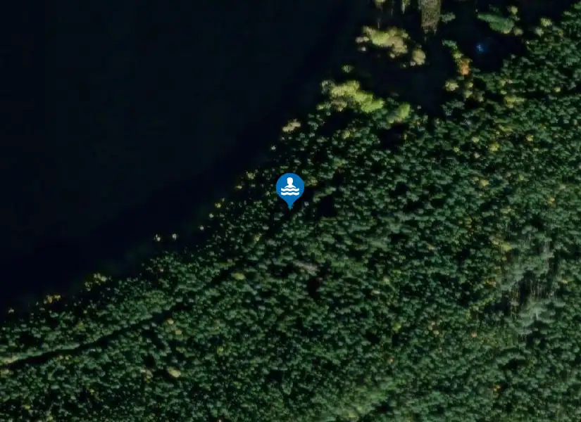 Norr Morssjön allm. bryggan från satellit