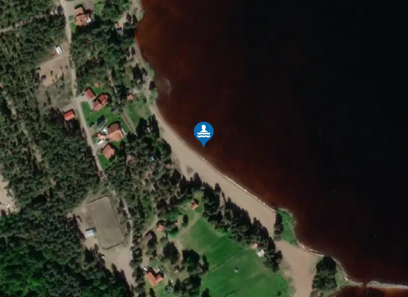 Orsa sjön, Kråkbergs badplats från satellit