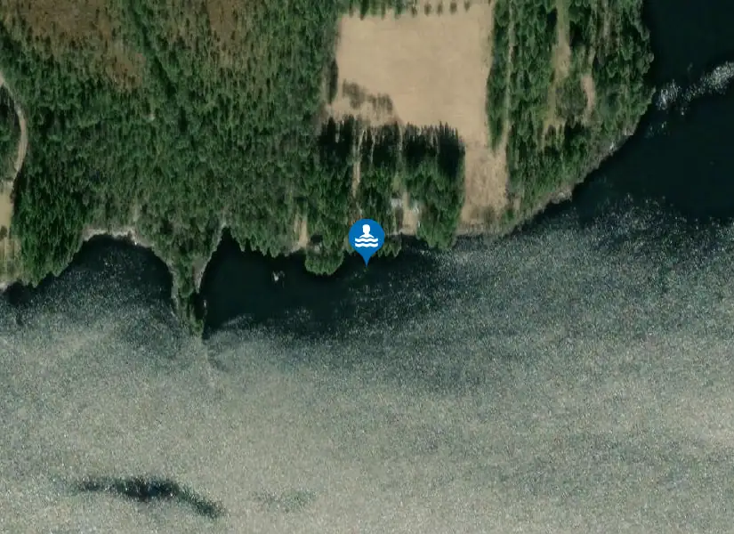 Risnäsets badplats från satellit