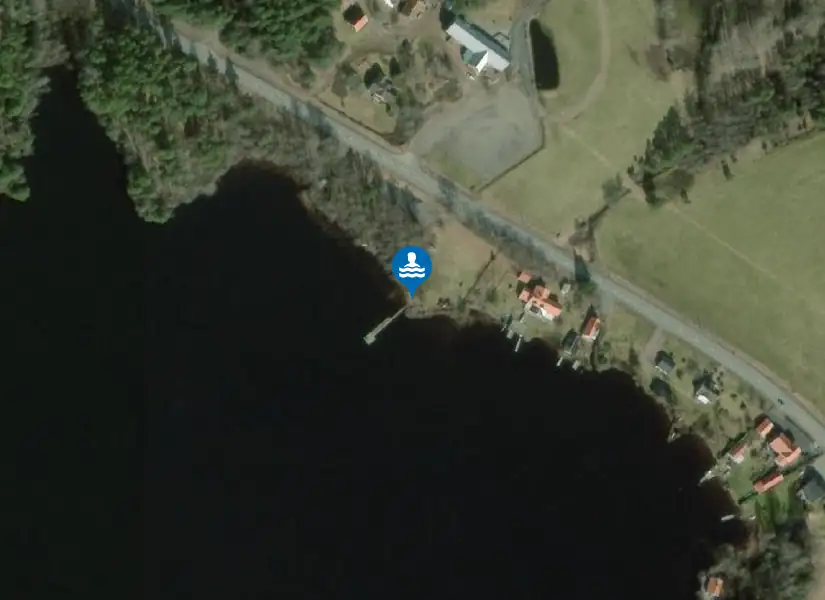 Rosjön, Skullaryds badpl. från satellit