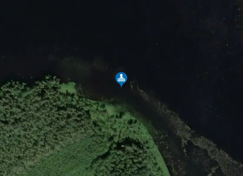 Sjöbottens badplats från satellit