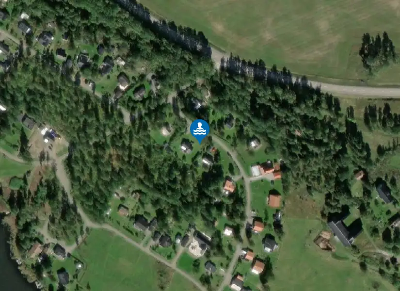 Sjögölets badplats från satellit