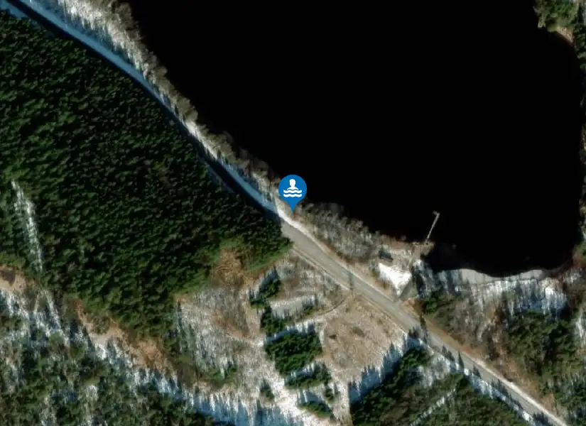 Skottesjöns badplats från satellit