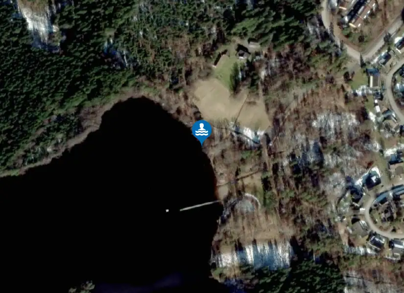 Stora Sågtjärns badplats från satellit