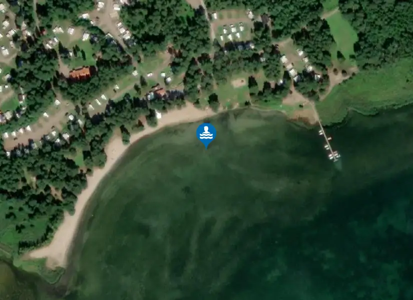 Strandstugeviken från satellit