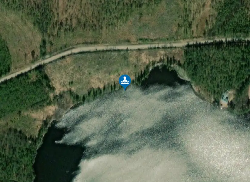 Svanabys badplats från satellit